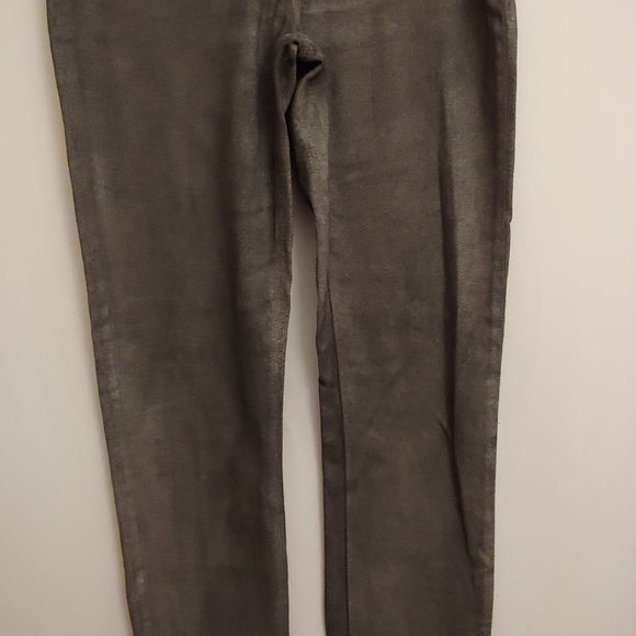 Spanx by Sara Blakley Wax Coated Leggings M Silver Grey Pewter Size Medium - Picture 3 of 11